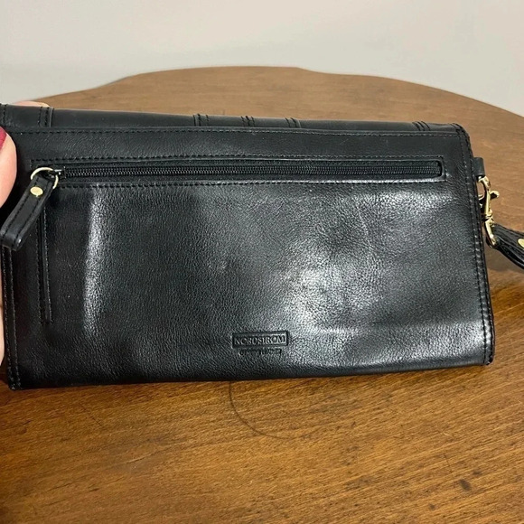 Beautiful! Nordstrom black leather wristlet - Picture 8 of 11